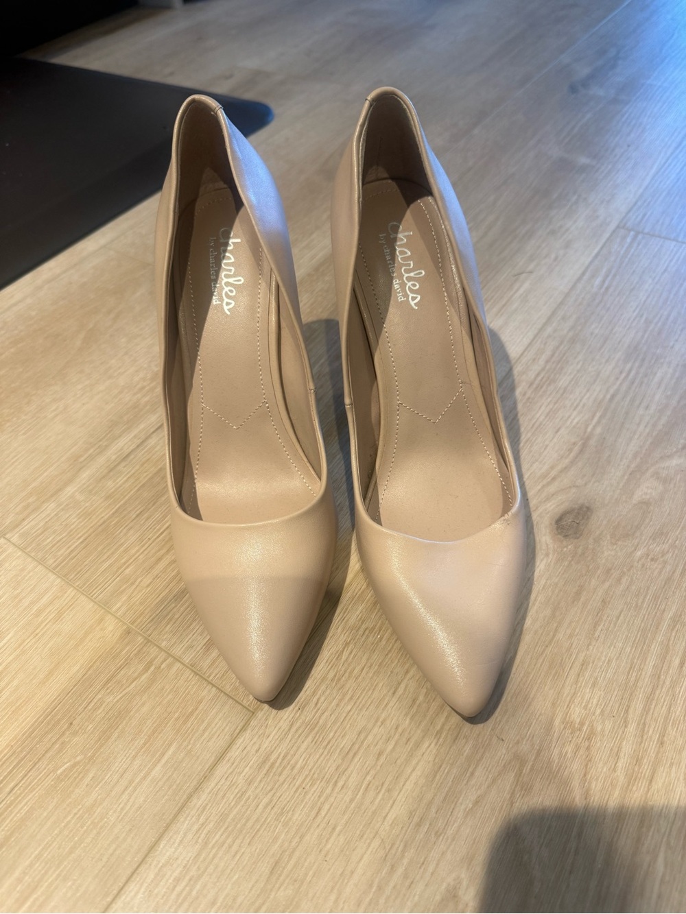 Charles By Charles David Beige Pointed-Toe Pumps